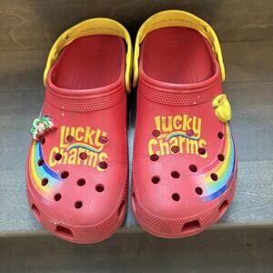 Lucky Charms‎ Crocs Shoes Mens Size 10 Womens Size 12 Clog Rainbow Charms